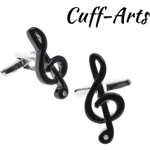 New Arrive Music Cufflinks Black Treble Clef Cufflinks Gifts For Wedding Party Fashion Simple Men Sleeve Shirt Cufflink C20214
