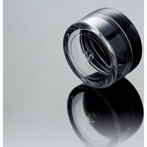 5g Clear Plastic Cosmetic Container Jars With Black Lids Cosmetic Cream Pot Makeup Eye Shadow Nails Powder Jewelry Bottle