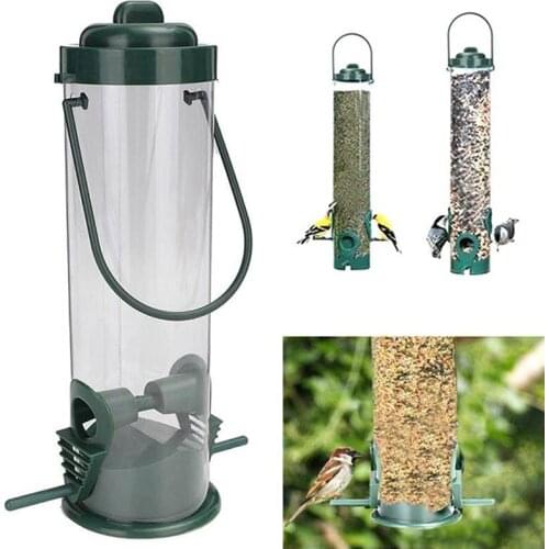 Bird Feeders Hanging Type Outdoor Pet Bird Food Feeder Tree Garden Snacks Bucket Holder Bird Feeder Feed Station