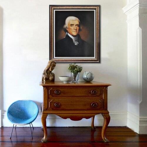 Handpainted Portrait of Thomas Jefferson artwork reproduction oil painting on canvas china wall decoration in home decor MP018