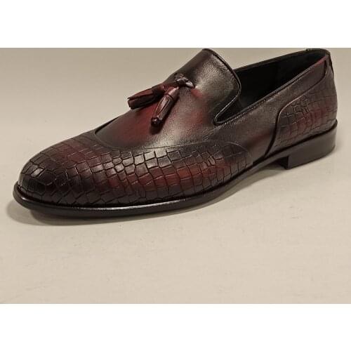 Luxury Men Loafers Shoes Crocodile Print Classic Style Genuine Leather Italian Mold Pointed Toe Slip On Formal Bussiness Dress