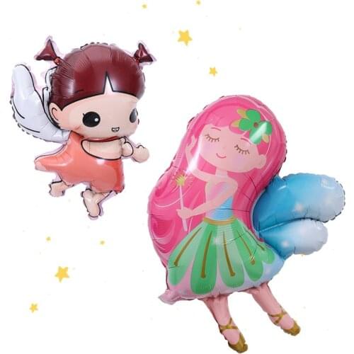 2pcs little fairy little angel princess aluminum foil balloons elf girl happy birthday party decoration toy balloon baby show