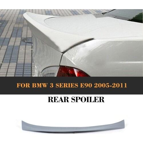 For 3 Series PU Rear Spoiler Wing For BMW E90 2005 - 2012 Auto Racing Car Styling Tail Trunk Boot Lip Spoiler Wing Car Cover