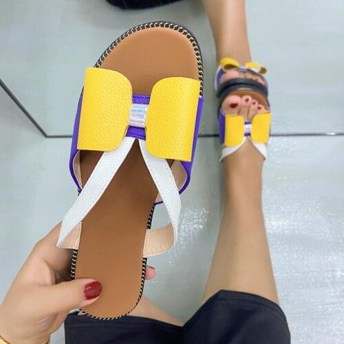 Women Summer New Sandals Slippers Female Flat Casual Flip Flops Ladies Soft Square Heel Slides Hot