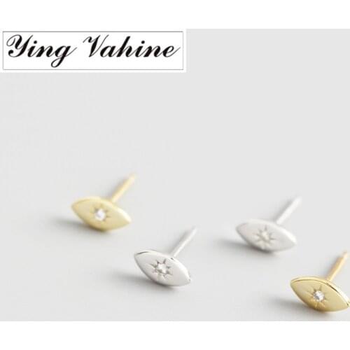 Ying Vahine 100% 925 Sterling Silver Mini Eye Stud Earrings for Women