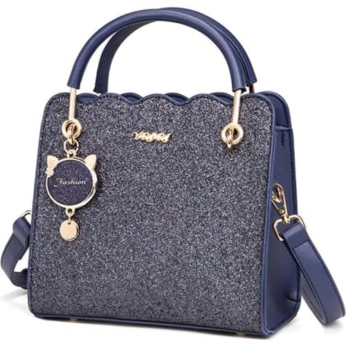 Women Bags Cat Head Charm with Silver and Silver Decoration Leather Handbags Girl Shoulder Bags Cross Body Messenger Bag Tote