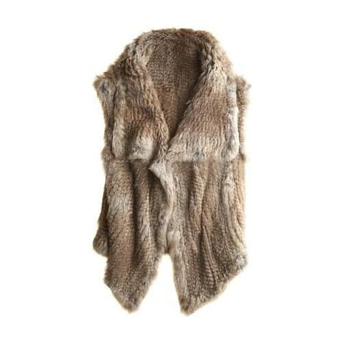 Autumn and winter womens top quality 100% genuine rabbit fur knitted vest knitted fur vest waistcoat warm fur vest