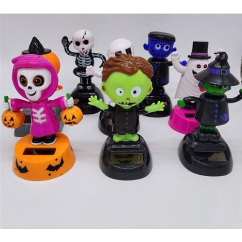 1Pcs Halloween Theme Style Shake Head Cute Creative Crafts Decoration Vibrant Miniature Figurines Holiday Party Ornament