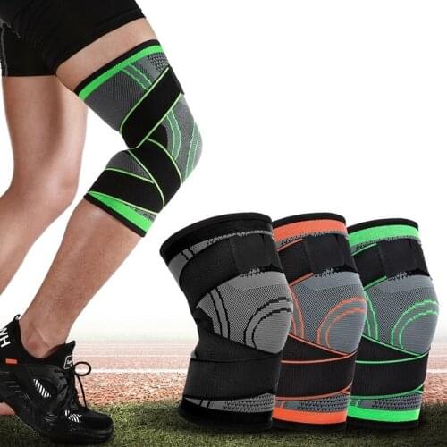 1 Pcs Outdoor Sports Knee Pads Basketball Knitted Cycling Elastic Bandage Knee Protector Pressurized Fitness Running Protective