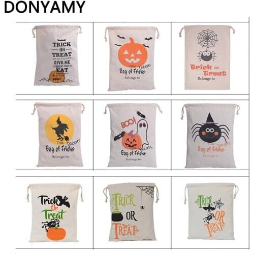 1 piece halloween treat bags Canvas Bags Party Gift Bags Candy Bags For Halloween Party Supplies