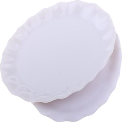 3x1/12 Plastic Miniature Middle Saucer Dish Dollhouse Tableware Accessories