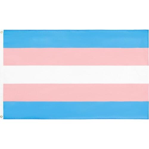 60x90cm/90x150cm LGBT Gay Pride Transgender Rainbow Flag 2x3ft/3x5ft Blue Pink White Decorate Banner