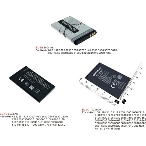 BL-5C BL-4C BL-5B BL5C BL4C BL5B Battery For Nokia 1100 1110 1112 1208 N70 N71 N72 1202 6300 6100 3500 7200 X2 3230 5300 6120