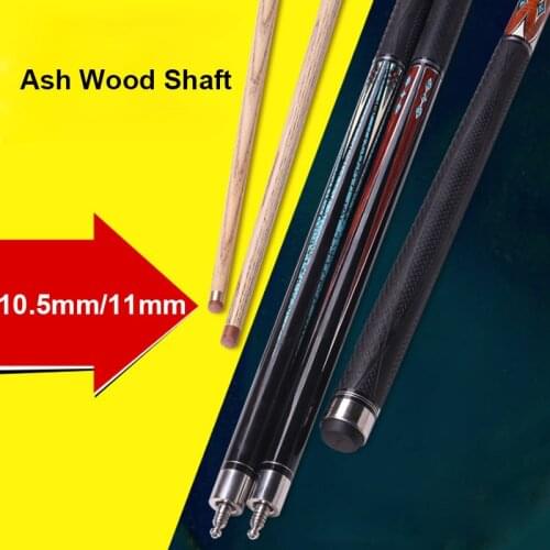 1/2 Center Joint Ash Wood Billiard Stick Snooker Cue 10.5mm 11mm Tip Size Leather Linen Wrap