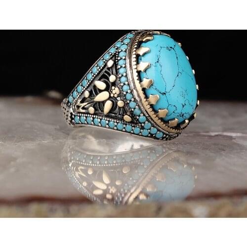 Turquoise Gemstone 925 Sterling Silver Ring