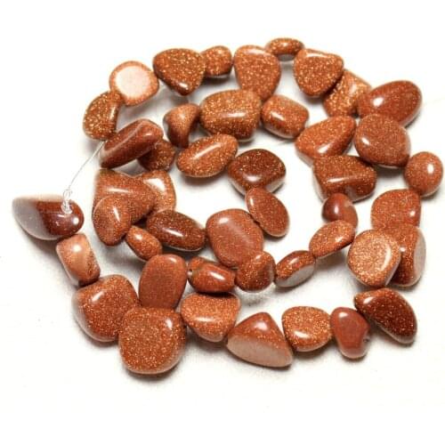 Wholesale 6-11 mm Irregular Side Hole Natural Gold Sand Stone Beads For Jewelry Making DIY Bracelet Necklace Beads Strand 15