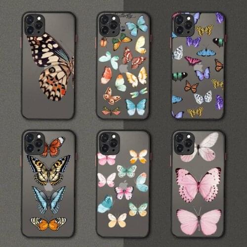 Flying Butterfly beautiful animal Phone Case matte transparent For iphone 7 8 11 12 plus mini x xs xr pro max cover