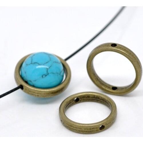 DoreenBeads 30 Bronze Tone Circle Bead Frames 18mm (B13743), yiwu