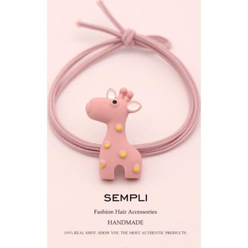 Sempli 100% Nylon High Elasticity Rubber Bands Cute Giraffe Sika Girls Women Elastic Hair Band Kid Children Hair Accessories New