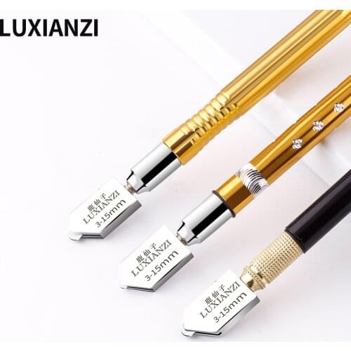 LUXIANZI Glass Cutter Tool with Diamond Tip Alloy Wheel For Window Craft Glass Tile Cutting knife tools Non-slip Metal Handle
