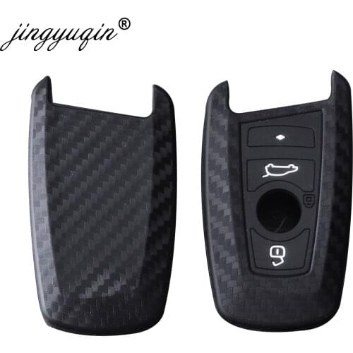 Jingyuqin New Silicone key fob Cover Protect Skin Case for BMW F10 F20 F30 Z4 X1 X3 X4 M1 M2 M3 E90 2 3 5 7 Series Remote Carbon