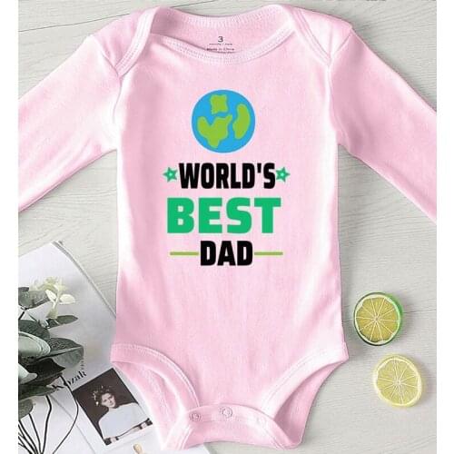 Newborn Girl Bodysuits Toddler Winter Clothes Infant Boy Outfit Letter Print Best Dad Baby Clothing Cotton One Piece Jumpsuit