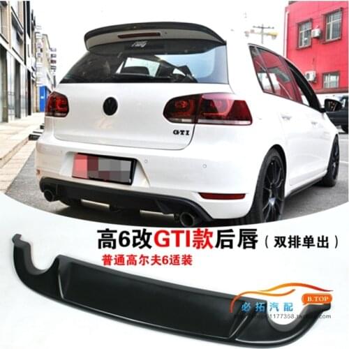 ABS Material Rear Bumper Diffuser Lip Body Kit For Volkswangen VW Golf VI MK6 GTI Style 2010 2011 2012 2013