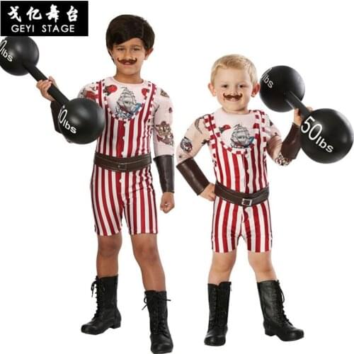 Anime Outfit Disguise Weightlifter Kids Costume Suit Cosplay Halloween Costumes Set Fancy For children Party Clothing