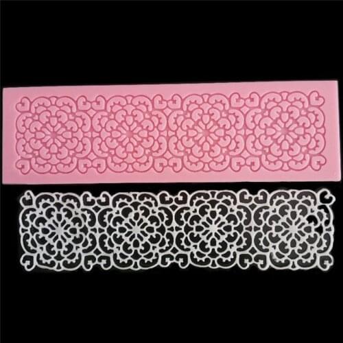 Fashion Lace Silicone Mold Mould Craft Fondant Mat Cake Decorating Baking Tool