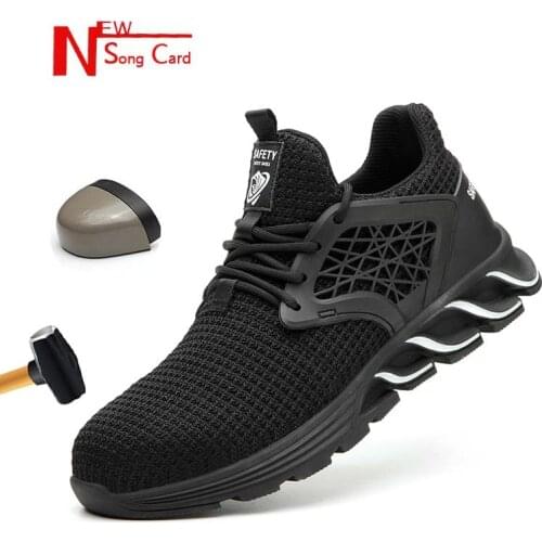 New song card Mens Outdoor Steel Toe Anti Smashing Protective Work Shoes Boots Men Puncture Proof Safety Shoes Anti-slip 36-48