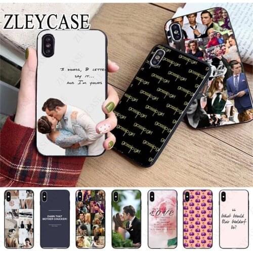 Gossip Girl Blair Chuck Bass black soft Phone Case For iphone x xs xr xsmax 11 12pro max 5s SE 2020 6splus 7 8plus 12mini coque
