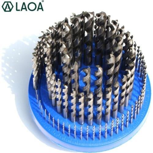 LAOA 100pcs High Speed Steel Whole Grinding Twist Drill Bits Set Spiral Drills Drilling on Cu Steel Plastic Cast Iron Al Etc