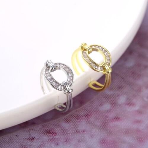 2021 new micro set zircon circle opening ring Korean sexy women ring Fashion Party Wedding Ring student boudoir jewelry