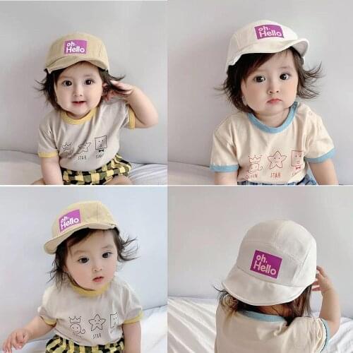New Kids Baseball Caps Korean Version Toddler Baby Soft Brim Bonnets Outdoor Sun Hat Children Pure Color Snapback Hats 1-3 Years