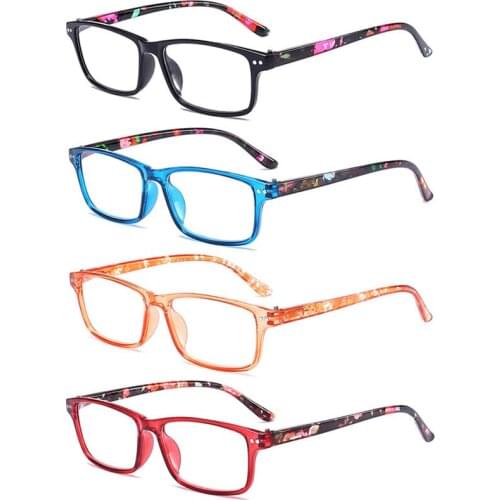New Fashion Men& Women Reading Glasses Flexible Spring Hinge Readers with Pattern Print Presbyopic Spectacles Distance Glasses