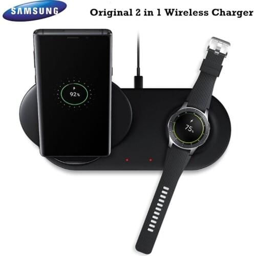 Original Samsung Wireless Charger EP-N6100 2in1 Fast Dual Charging Base For Galaxy S8 S9 S10 Plus Note 9 10+ Watch Gear S2 S3 S4