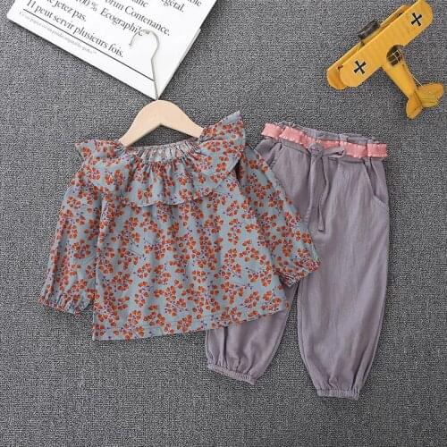 Autumn Suit Newborn Child Baby Girl Suit Clothes Sets Tops+ Pants Suit Long Sleeve Jumpsuit