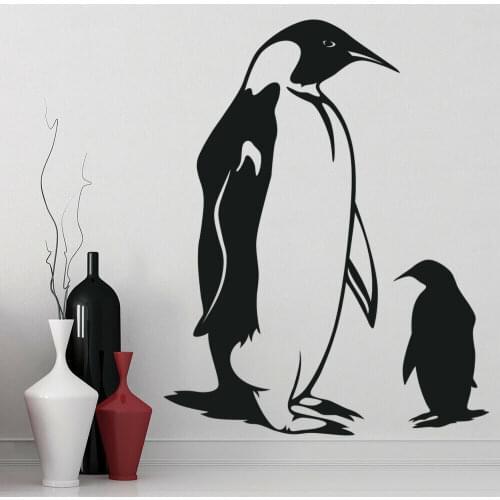 Penguin Family Wall Decal Baby Antarctic Animals Cute Mural Door Window Vinyl Stickers Kids Bedroom Baby Room Home Decor Q054
