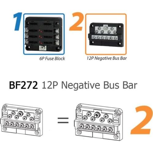 VODOOL DC32V 100A Bus Bar 12 Way Negative Car Marine Modular Power Distribution Block Terminals For ATP Truck RV 6Way Fuse Block