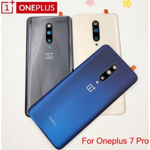Oneplus 7 Pro 7pro Glass Back Battery Cover Rear Door Housing Panel Case Replacement For One Plus 7 pro With Camera Len+Adhesive