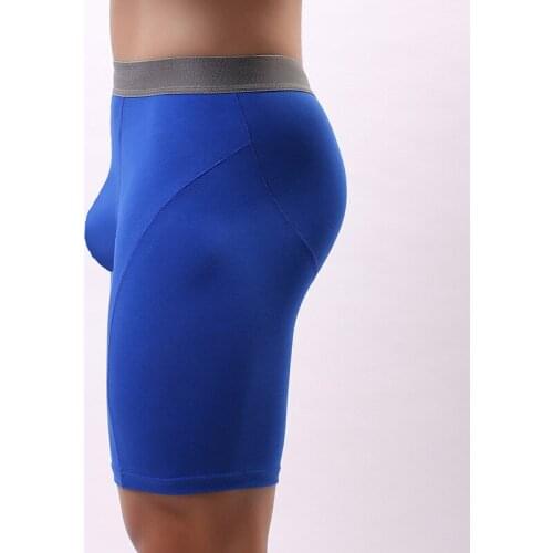 Comfortable Long Leg Boxers Mens Slip Panties Male Long Underpants Man Underwear Plain Boxer shorts Brand cuecas Boxershorts