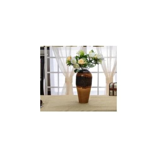 Thai Zen Solid Wood Flower Vase Arrangement Hand Creative Simple Living Room Flower Arrangement Home Decorations