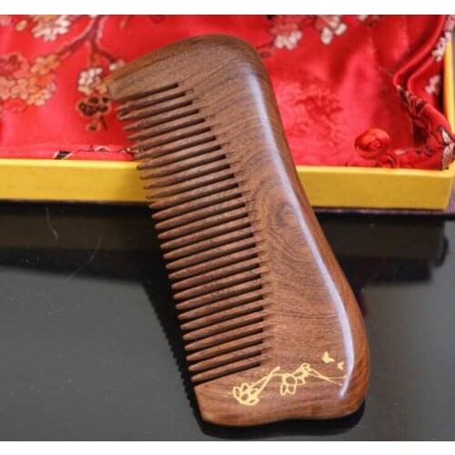 Top quality hand made natural ebony hair comb wooden hair comb wooden hair comb 13-11