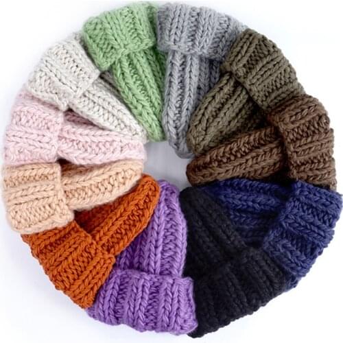 KENSHELLEY Women Winter Knitted Beanies Hat Thick Soft Warm Coarse Large Knitted Hat Female Ice Ski Bonnet Chunky Skullies Hat