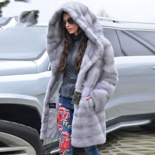 TOPFUR 2019 Winter Real Fur Coat Women Natural Mink Fur long Coat women Thick Full Sleeves Coat lapel collar real fur Customized