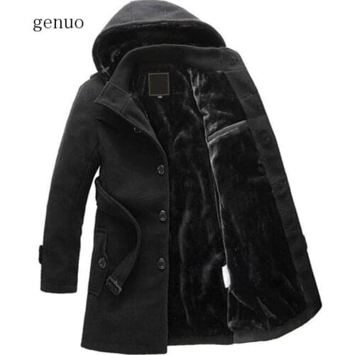 Winter Wool Coat Men Long Sections Thick Warm Woolen Coats Mens Casual Jacket Casaco Masculino Palto Peacoat Overcoat