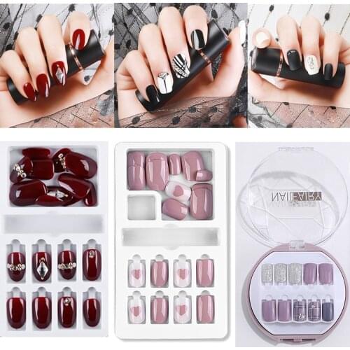 10/24/30/100/500pcs Detachable Artificial Nail Tips Fake Nails Decorated Press On False Nails Extension False Nails with Designs