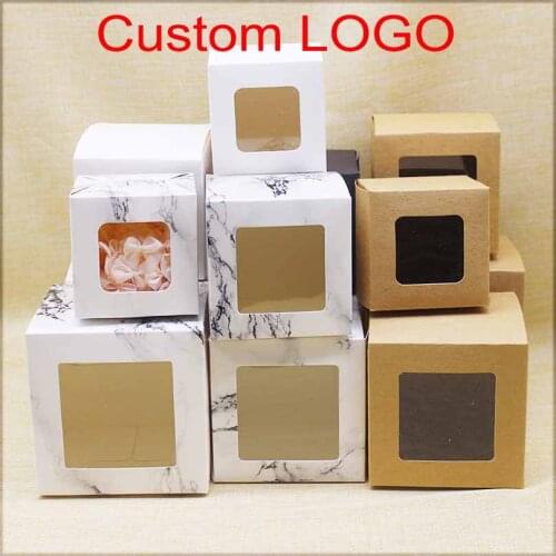 10 Pcs Custom Logo Kraft Boxs Gift Paper Packing Box Craft Packaging Personalization business Cosmetic Package Boxs