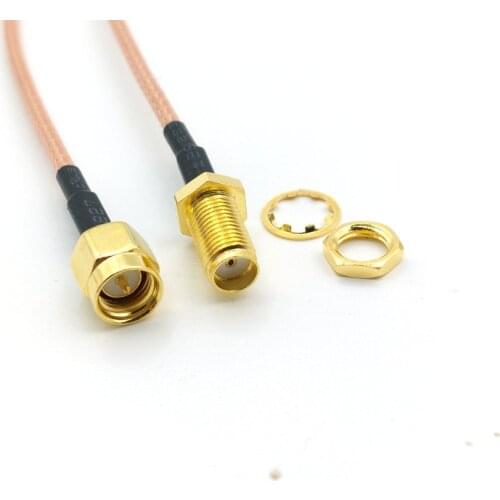 100pcs SMA Male to SMA Female RG316 Cable SMA Male To SMA Male Female Nut Bulkhead Extension Coax Jumper Pigtail