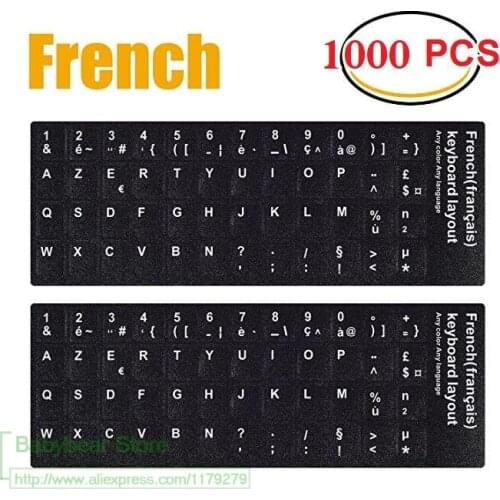 1000pcs/lot whole sales lots french keyboard cover Keyboard Stickers Matte Vinyl PC Computer Laptop Notebook Desktop Keyboards